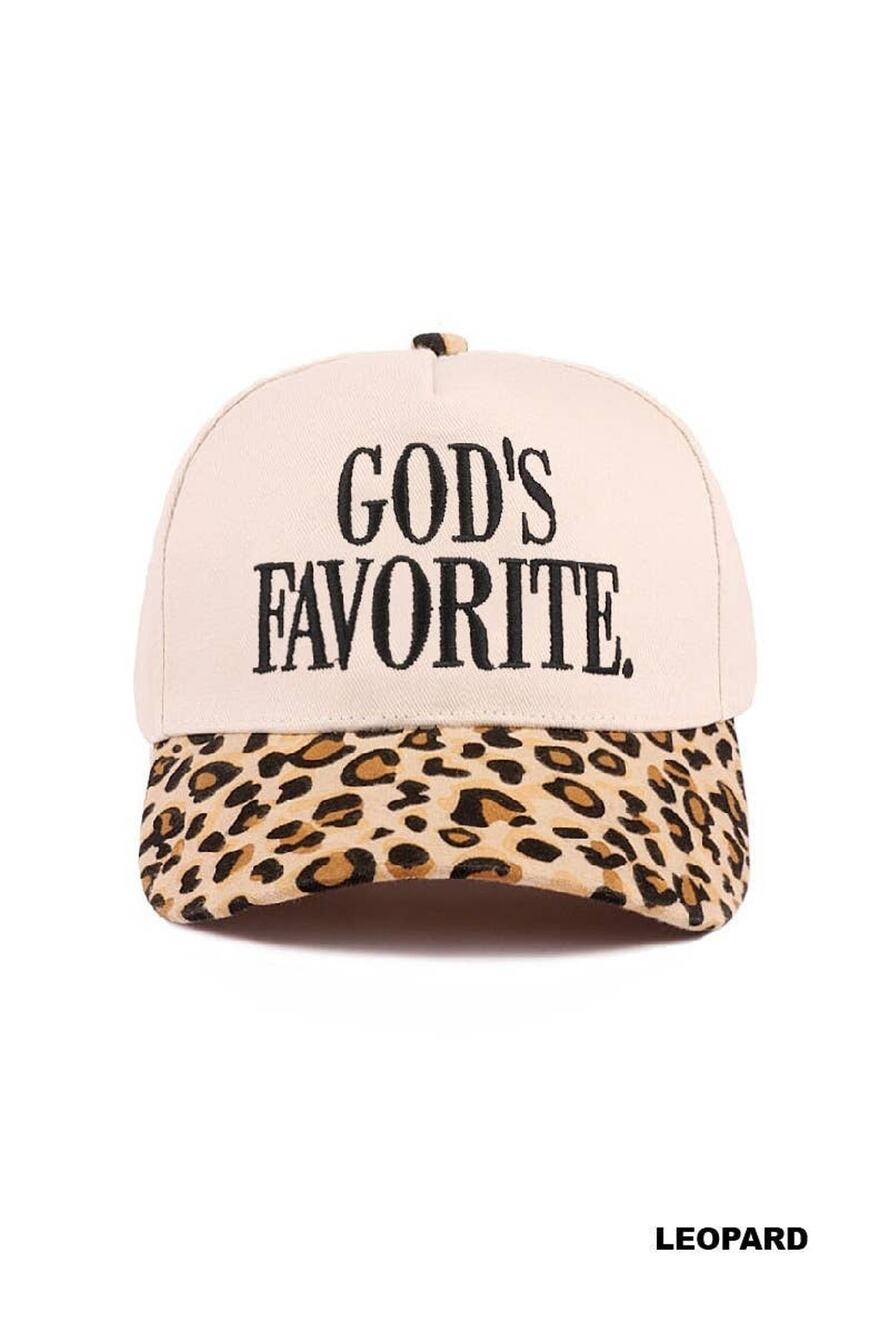 God's Favorite Two Tone Canvas Cotton Cap: LEOPARD / 1(ONE SIZE)